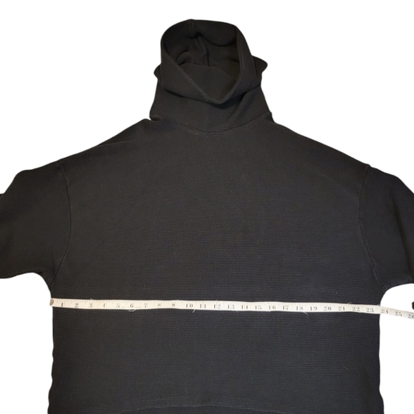 Esby Mesa Top Black Rib Dolman Sleeve Turtleneck Sweater 100% Cotton Medium - Picture 5 of 8